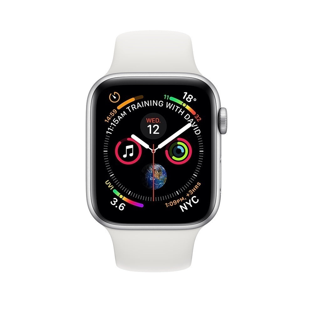 Apple Watch Series 4 (Cellular) 40mm Silver Aluminium Case White Sports Band  - Good Grade