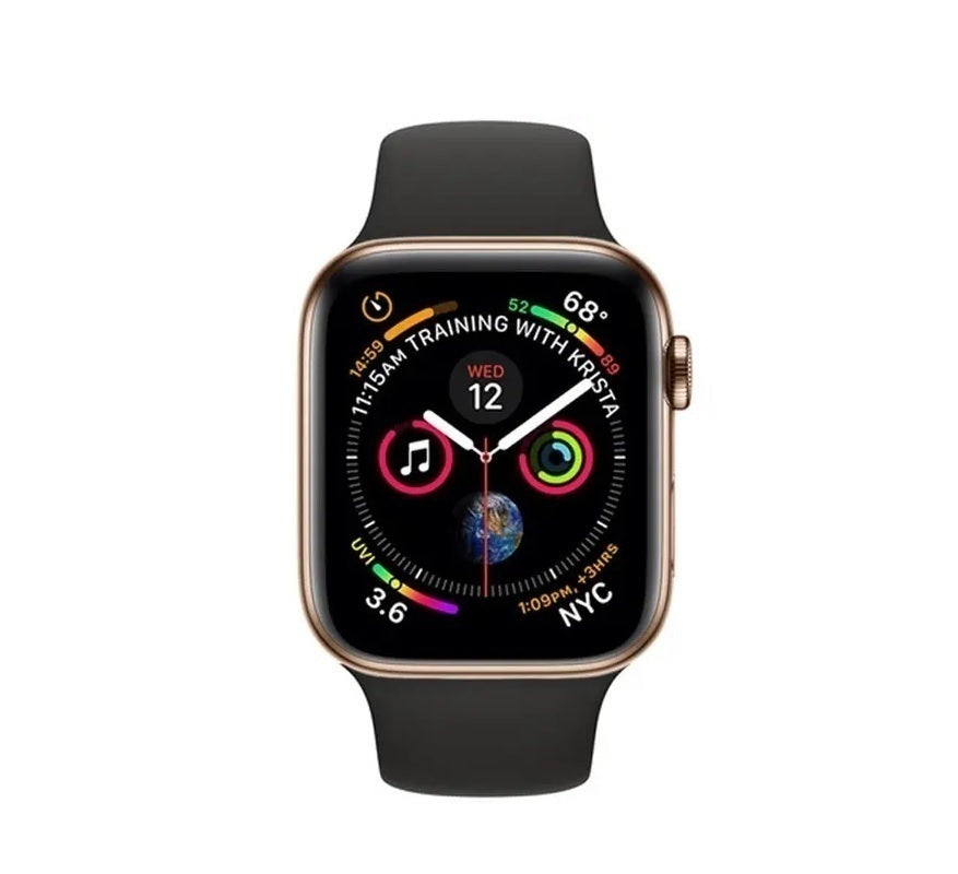 Apple Watch Series 4 (Cellular) 40mm Gold Stainless Steel Black Band - Premium