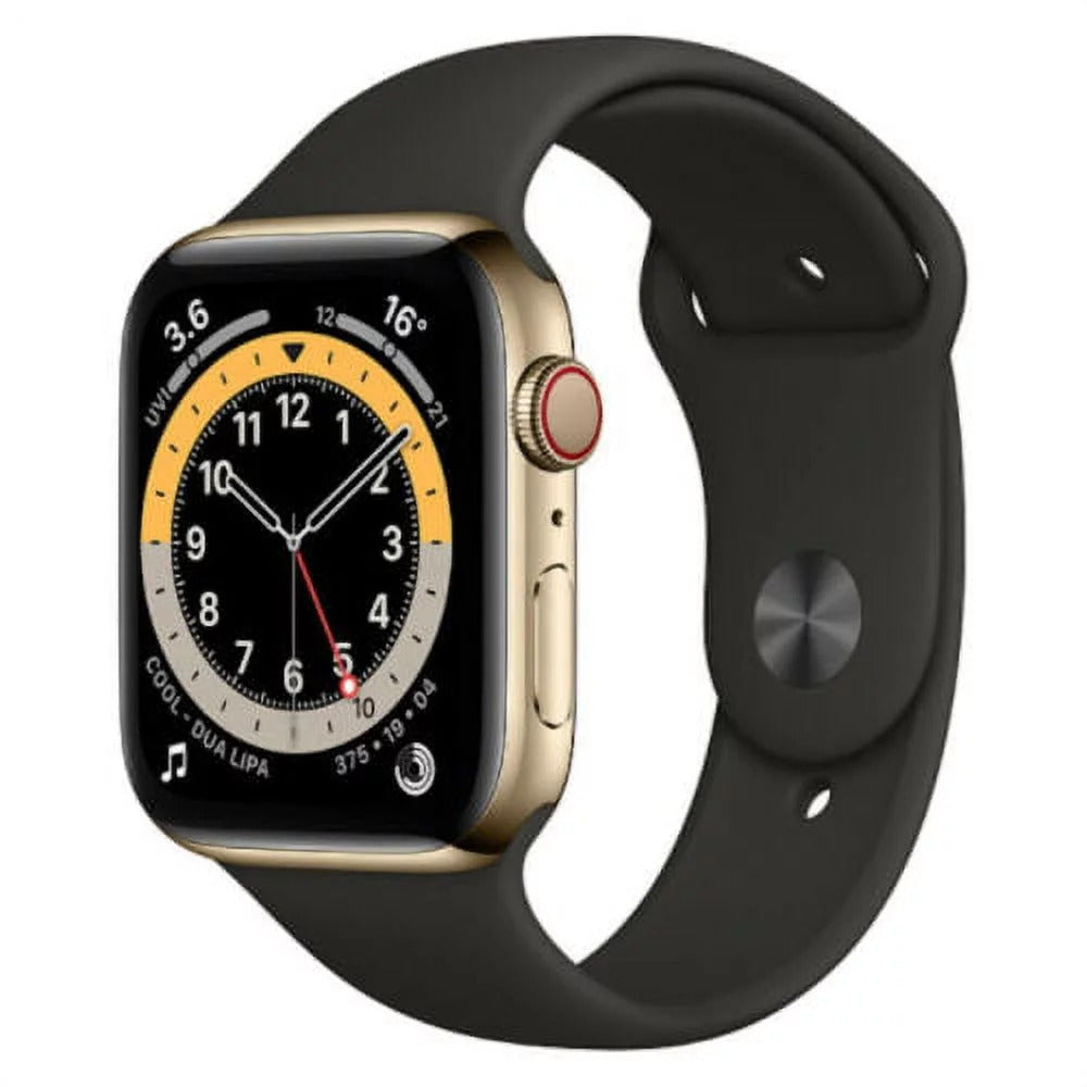 Apple Watch Series 6 (Cellular) 40mm Gold S Steel Black Band -As New(Refurbished