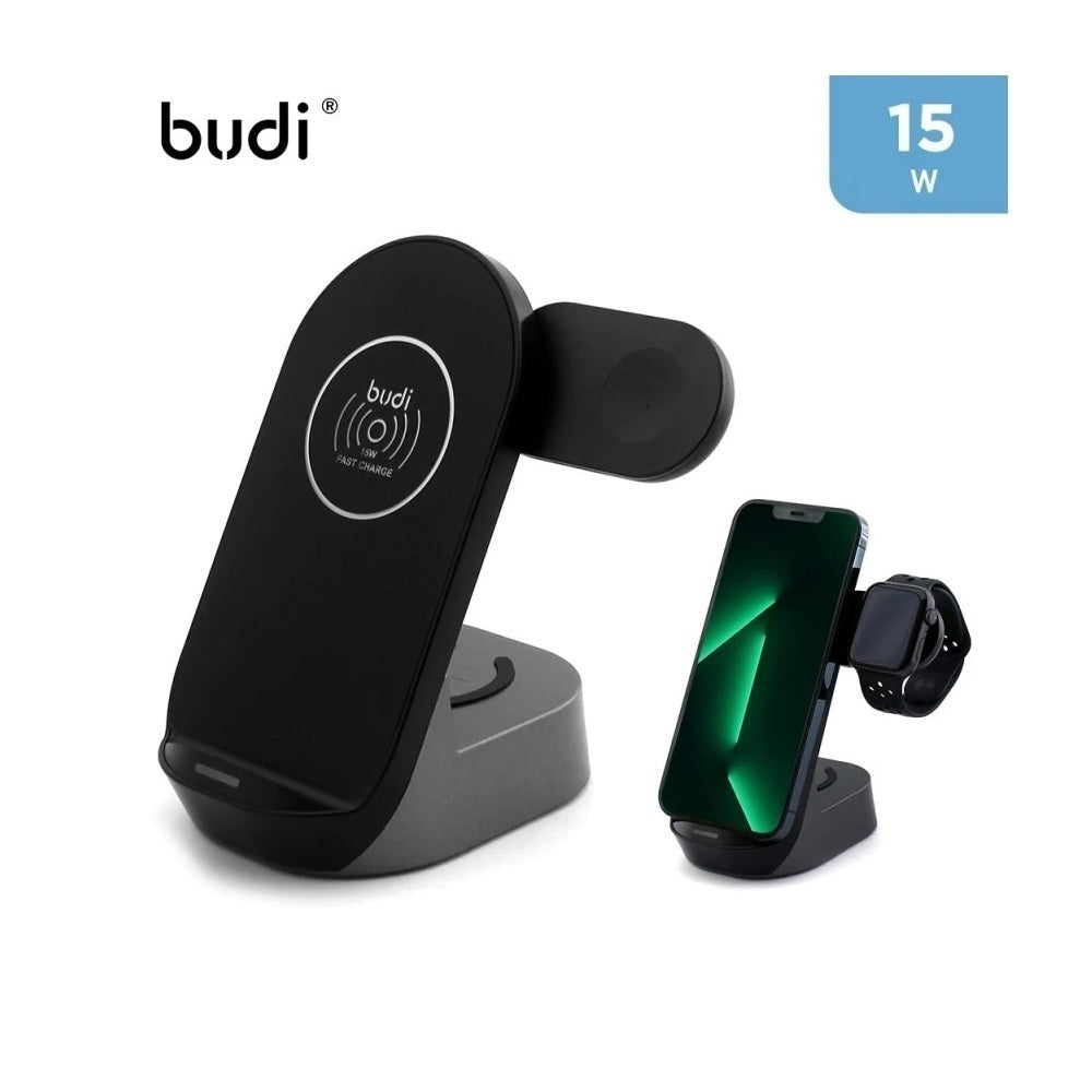 Budi 3 in 1 15W Wireless Charging Stand