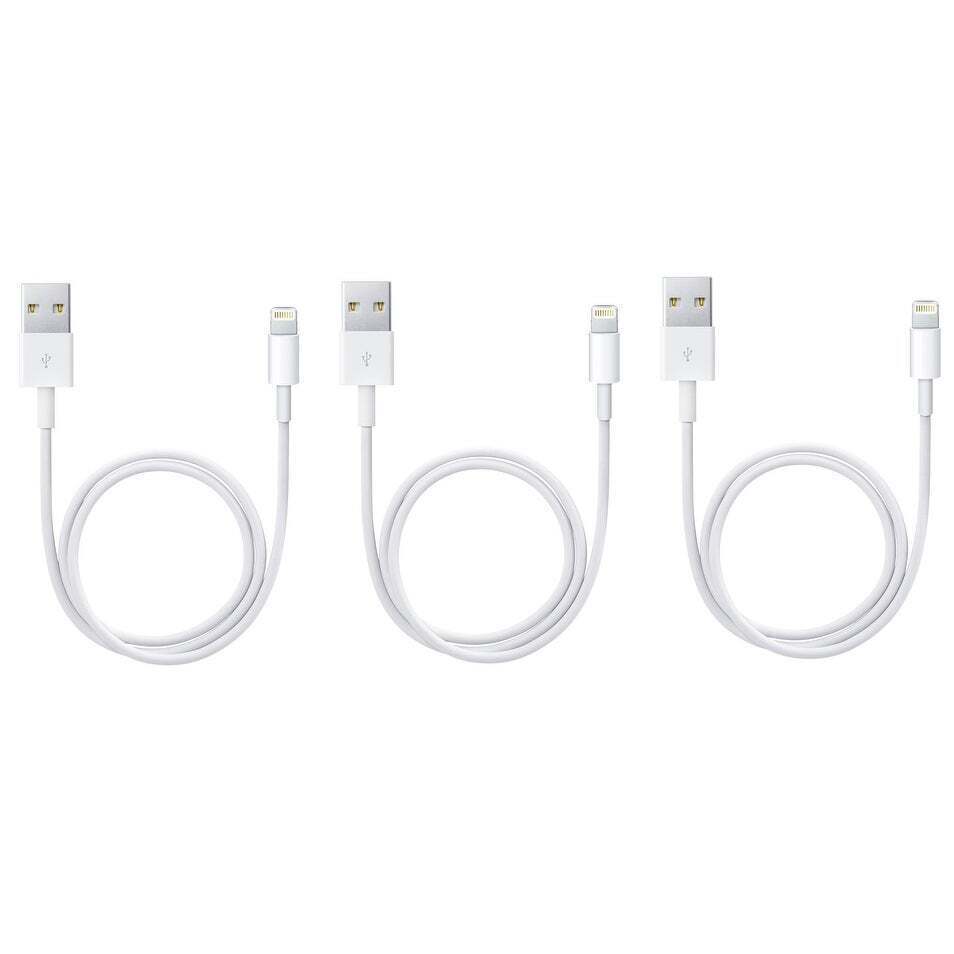 Apple 1m Lightning to USB Cable - 3 Pack