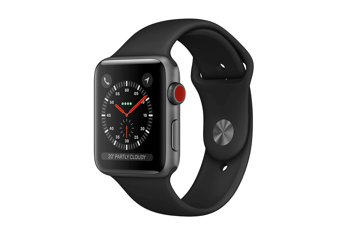 Apple Watch Series 3 (GPS) 42mm Gray Aluminum Case Black Sport Band - Good Grade