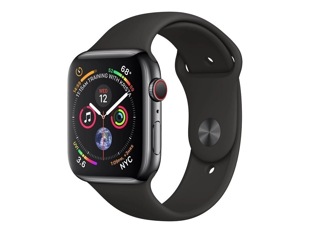 Apple Watch Series 4 (Cellular) 44mm Gray Stainless Steel Black Band - As New