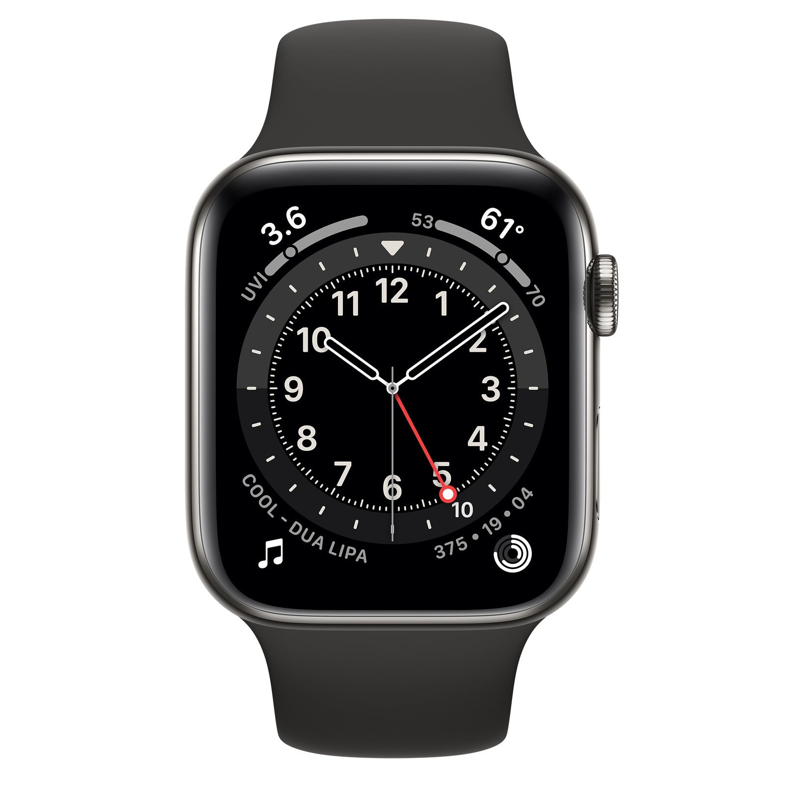 Apple Watch Series 6 (Cellular) 40mm Graphite S Steel Black Band-Premium Grade