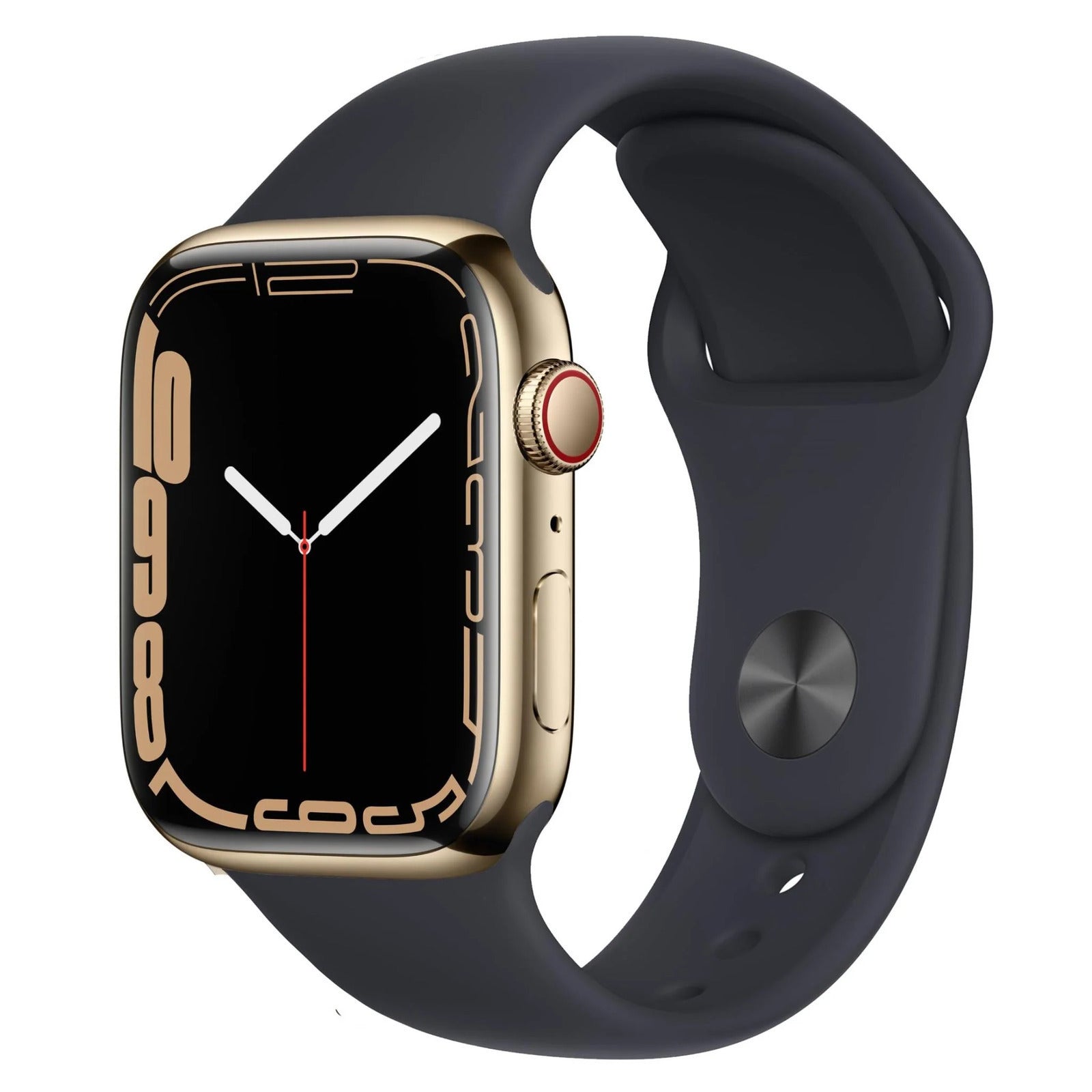 Apple Watch Series 7 (Cellular) 45mm Gold S Steel Black Band - As New