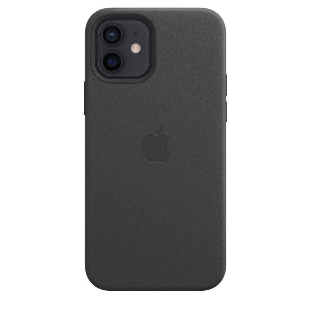 Apple iPhone 12 Leather Case - Black (Damaged Box)